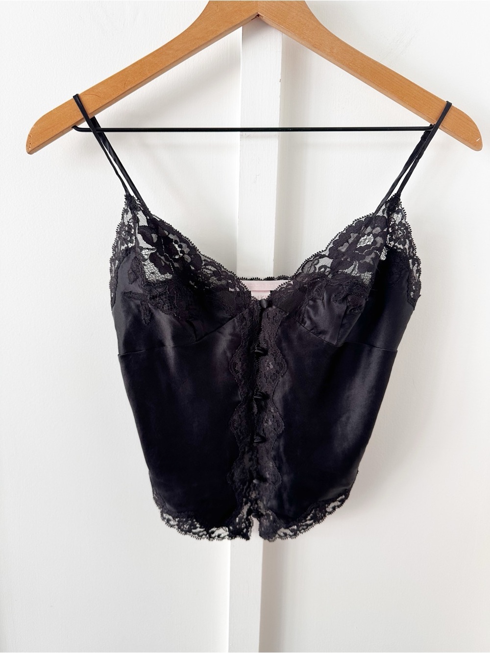 VICTORIAS SECRET black silk lace camisole